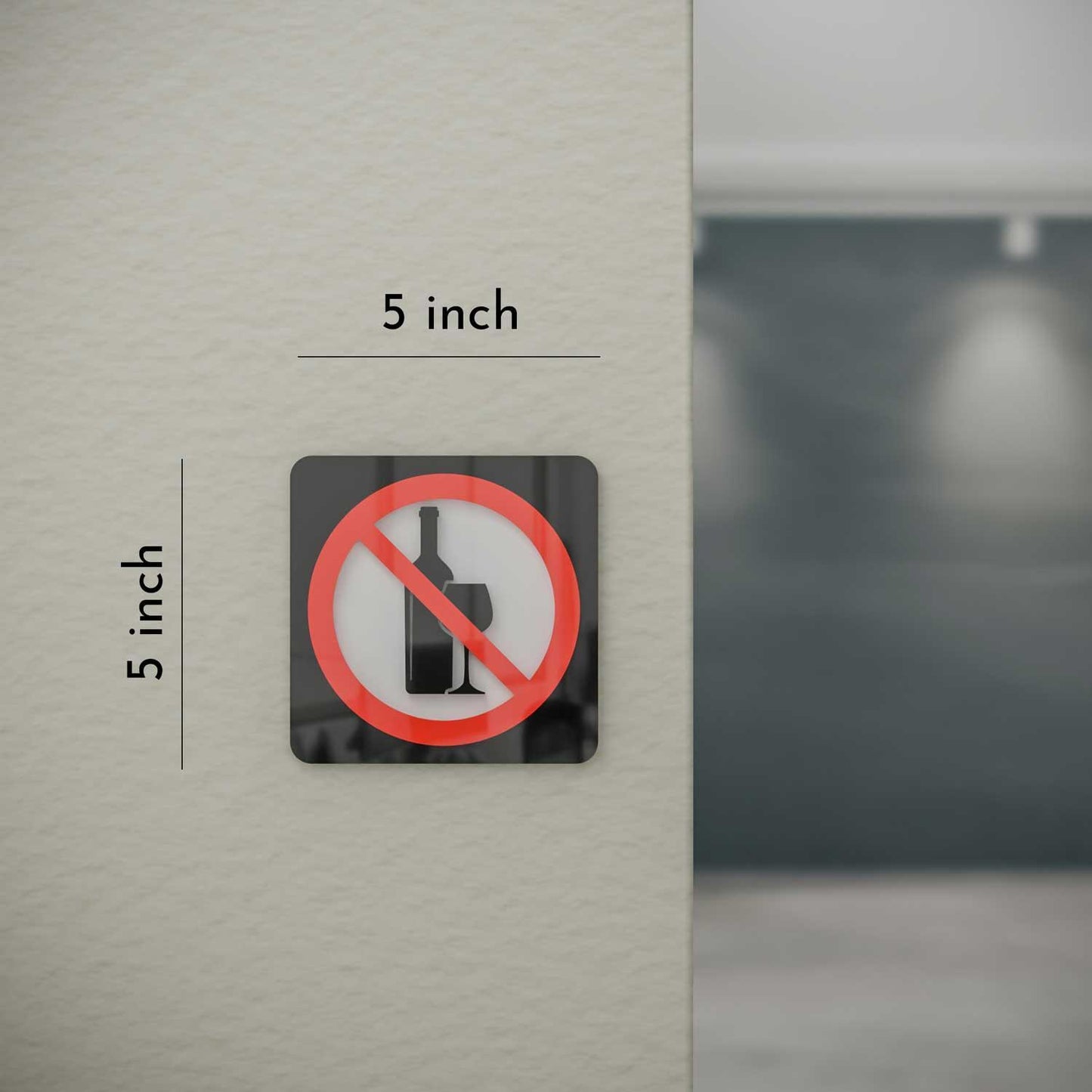 No Alcoholic Beverages - Layered 3D Prohibition Sign - Housenama