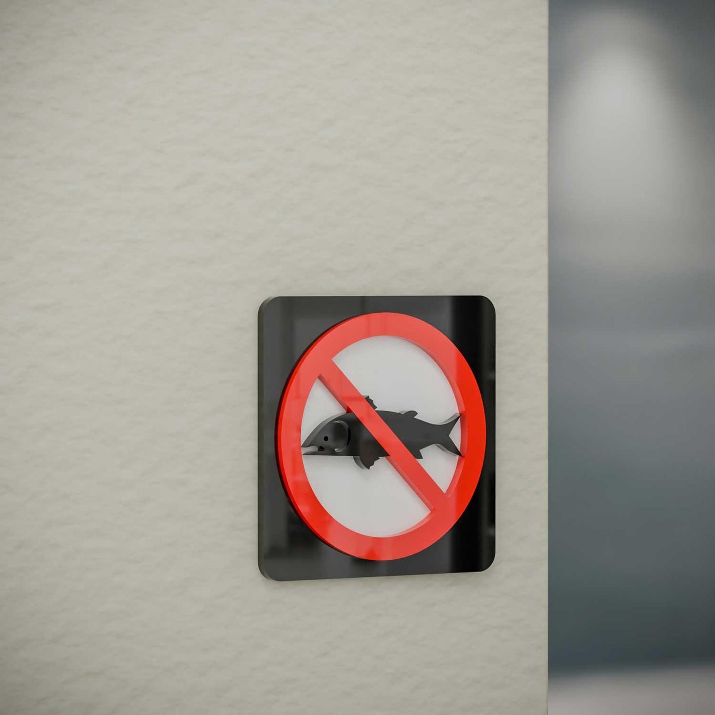 No Fishing Allowed - Layered 3D Prohibition Sign - Housenama