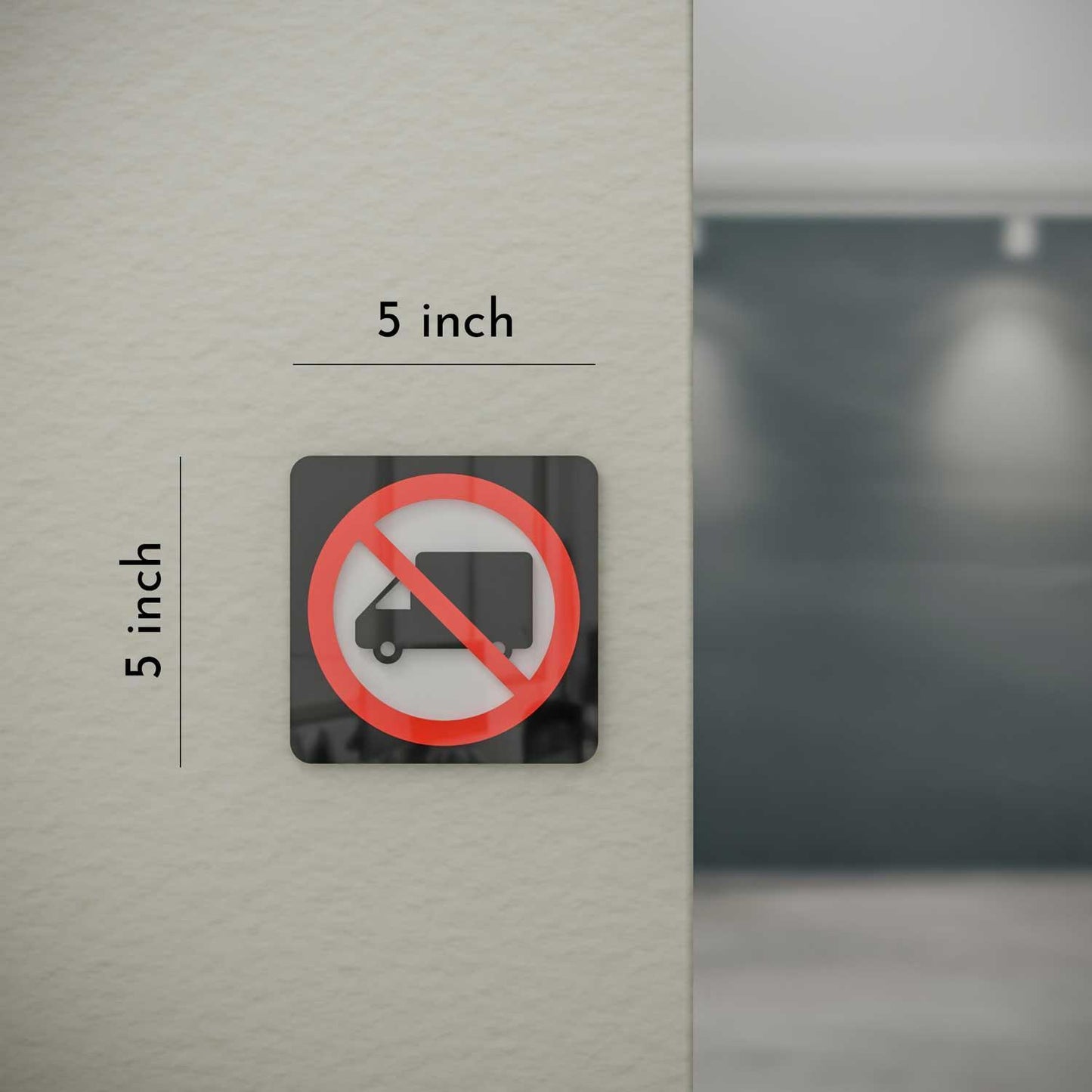 No Heavy Vehicles - Layered 3D Prohibition Sign - Housenama