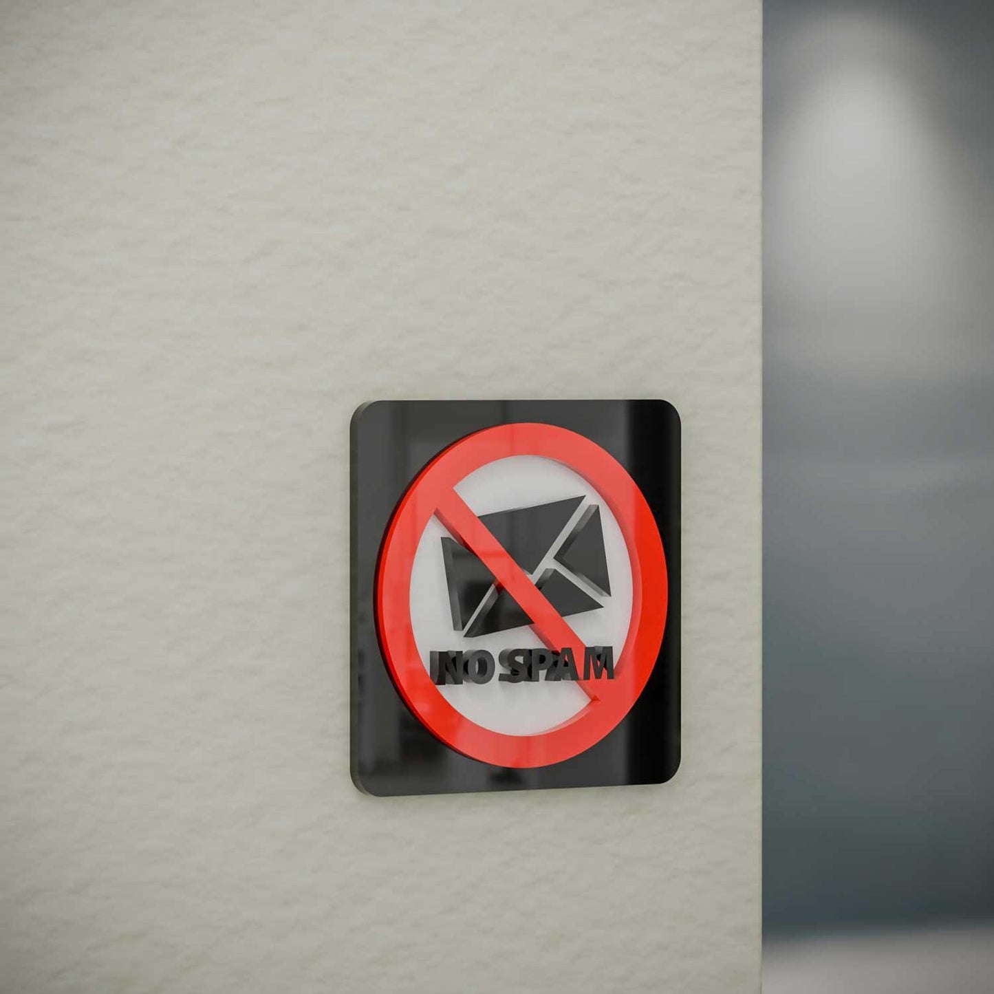 No Junk Mail - Layered 3D Prohibition Sign - Housenama