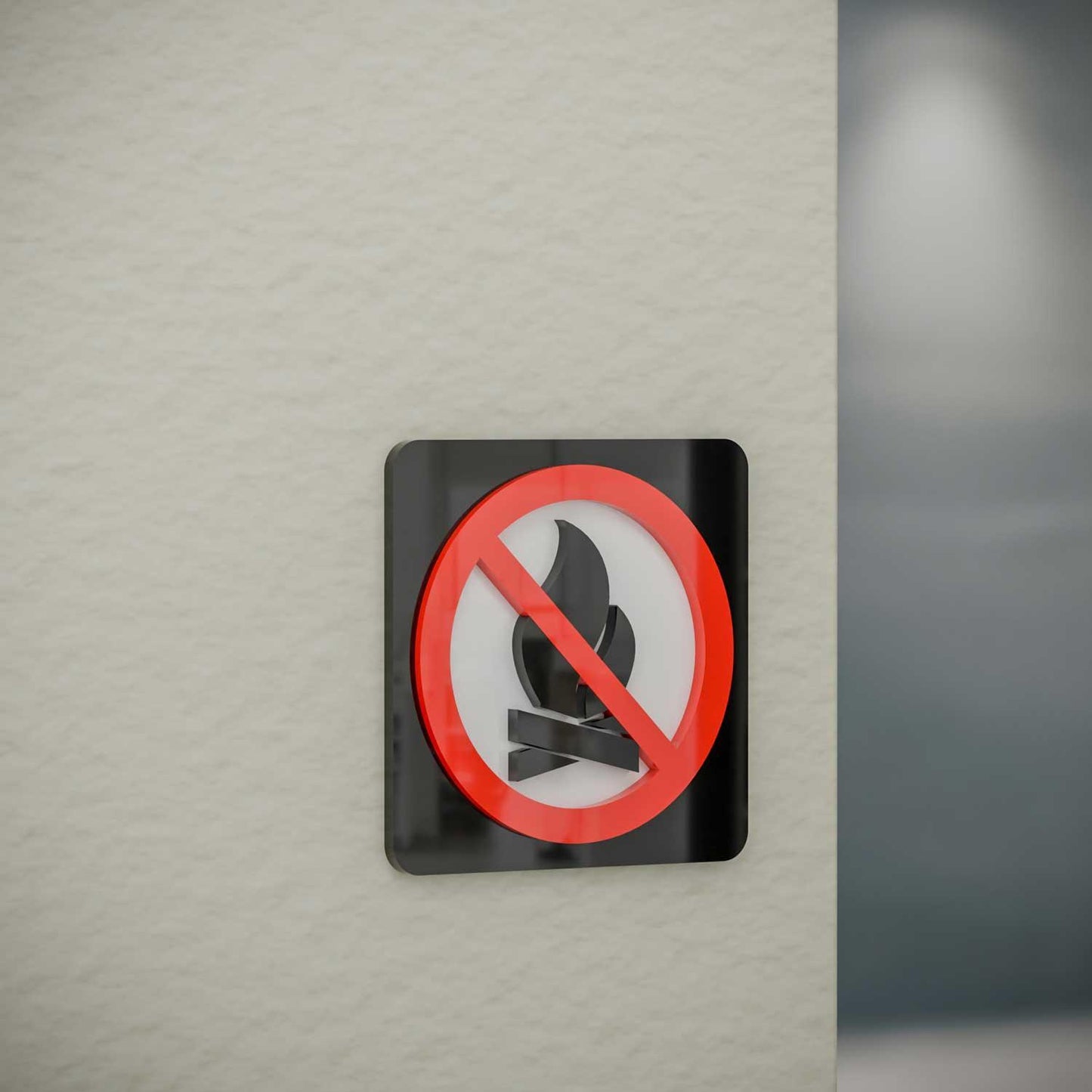 No Open Flames - Layered 3D Prohibition Sign - Housenama