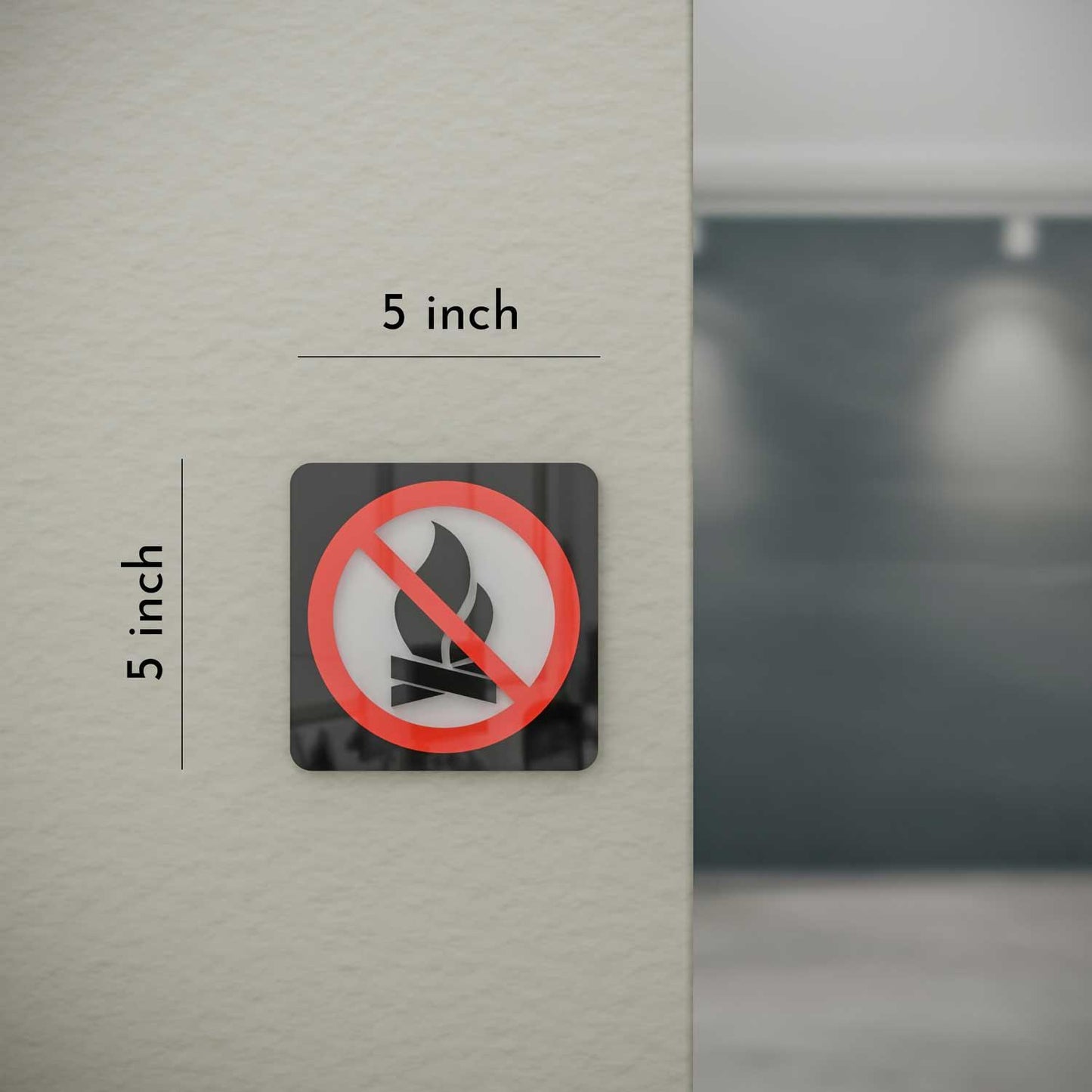 No Open Flames - Layered 3D Prohibition Sign - Housenama
