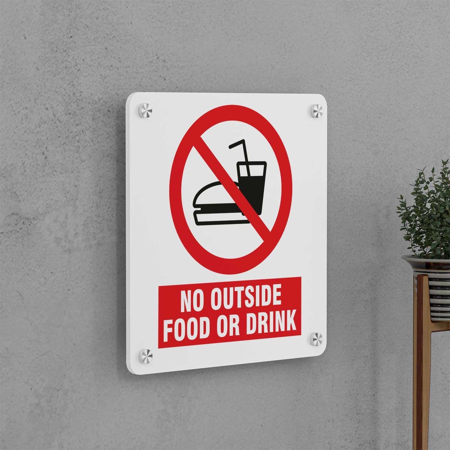No Outside Food or Drink Sign - Housenama