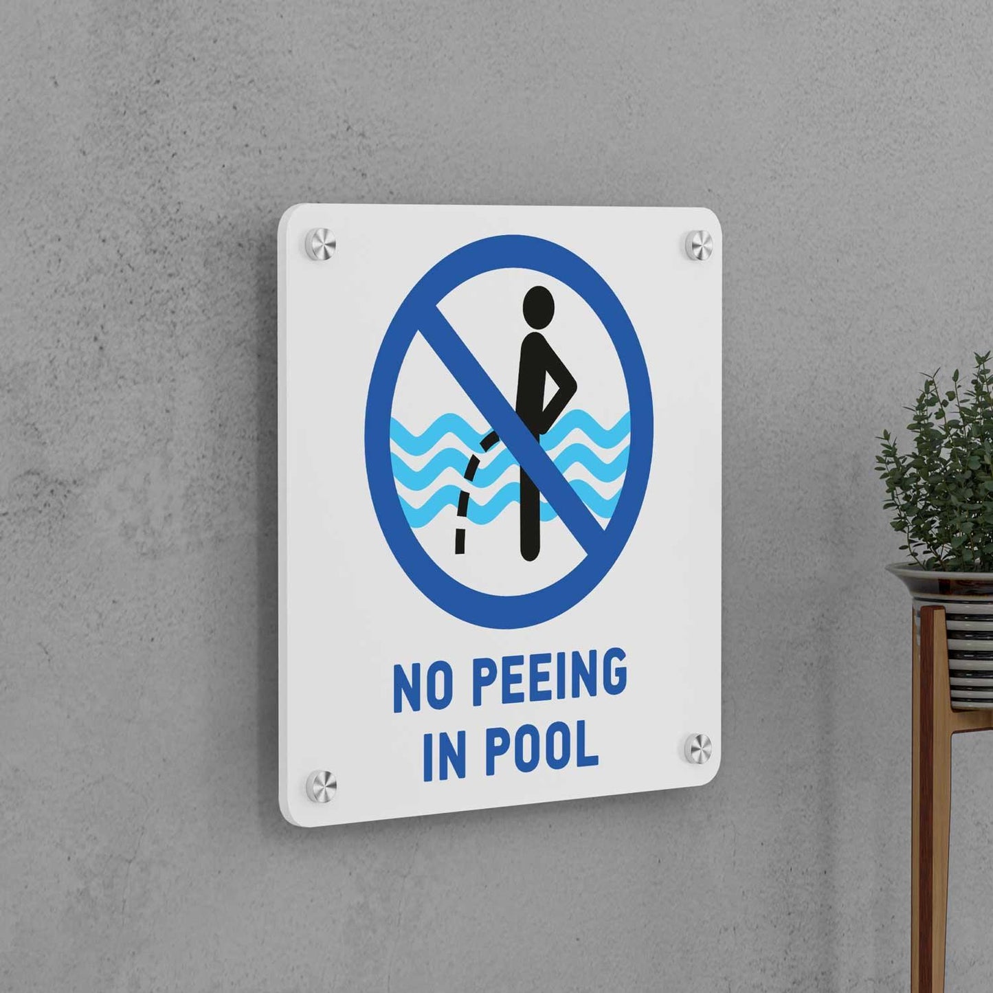 No Peeing in Pool Sign - Housenama