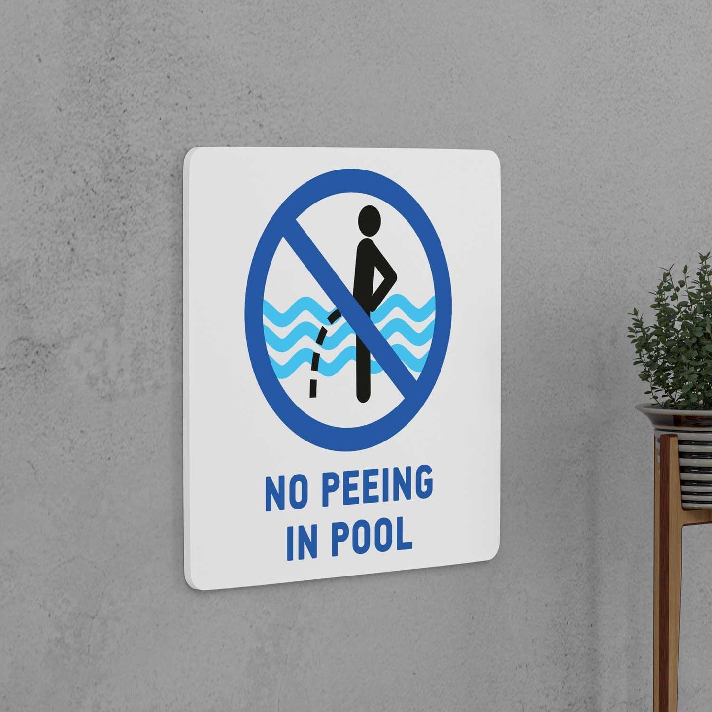 No Peeing in Pool Sign - Housenama