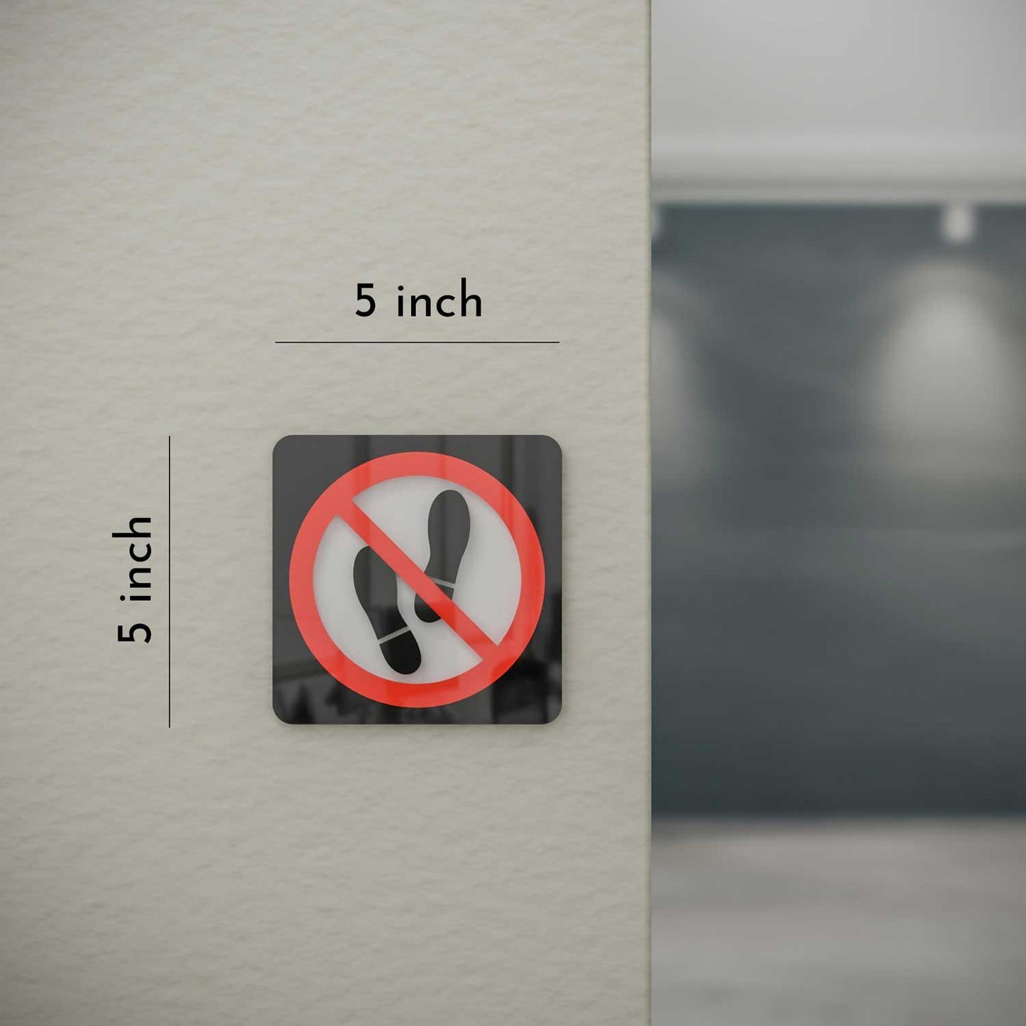 No Shoes Allowed - Layered 3D Prohibition Sign - Housenama