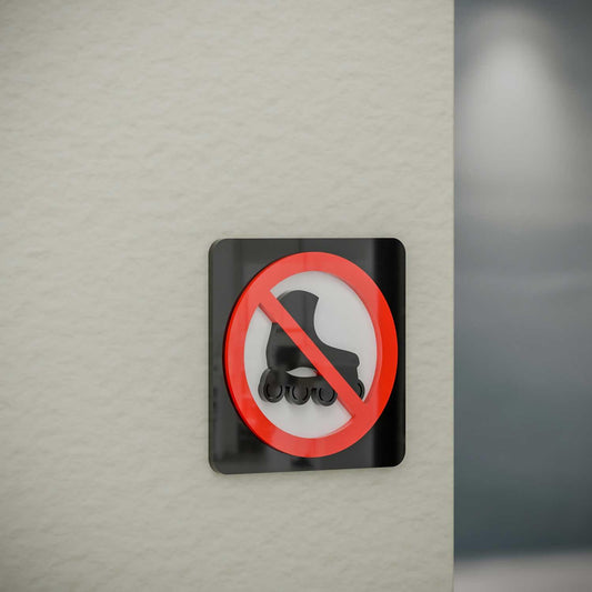 No Skating Allowed - Layered 3D Prohibition Sign - Housenama