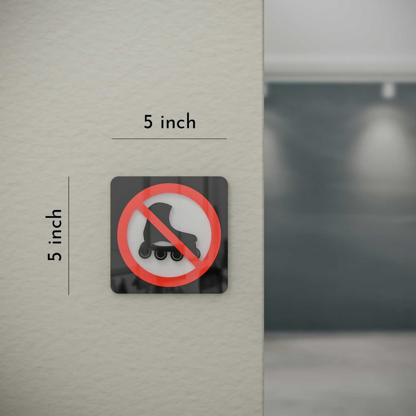 No Skating Allowed - Layered 3D Prohibition Sign - Housenama