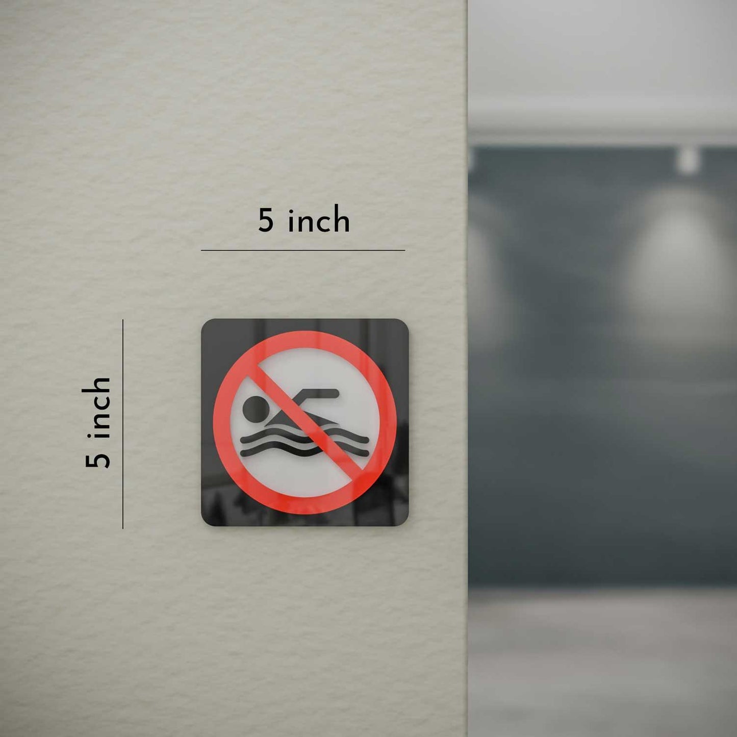 No Swimming Allowed - Layered 3D Prohibition Sign - Housenama