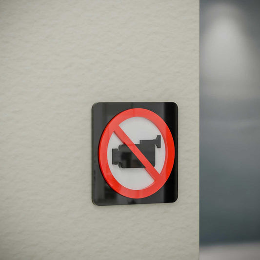 No Video Recording - Layered 3D Prohibition Sign - Housenama