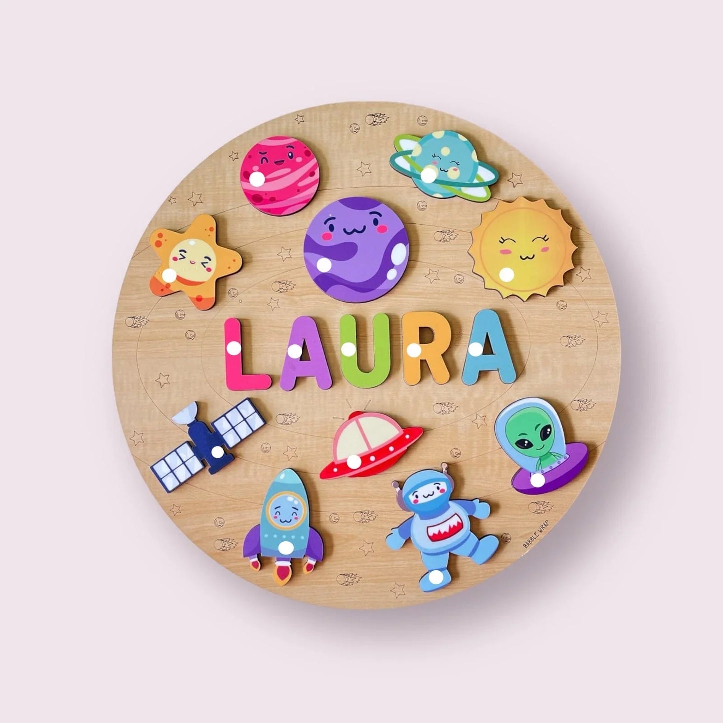 Personalised Wooden Name Puzzle - Outer Space