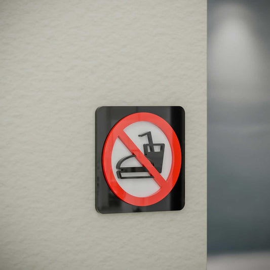 Outside Food Not Allowed - Layered 3D Prohibition Sign - Housenama