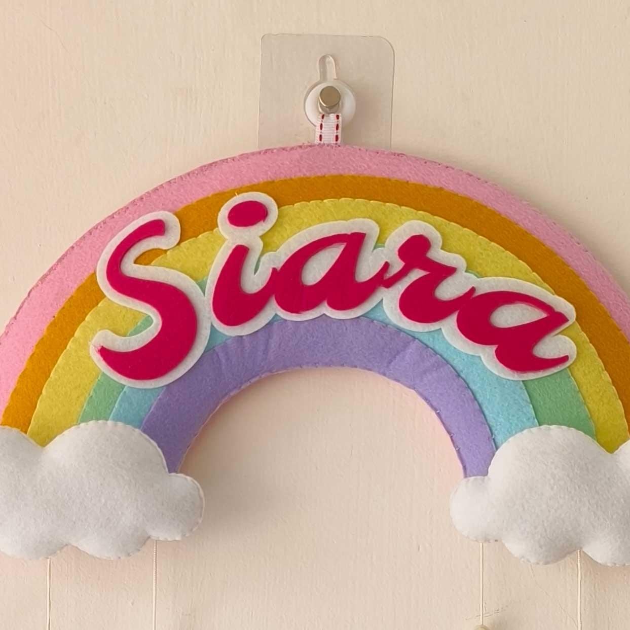 Pastel Rainbow Felt Name Plate