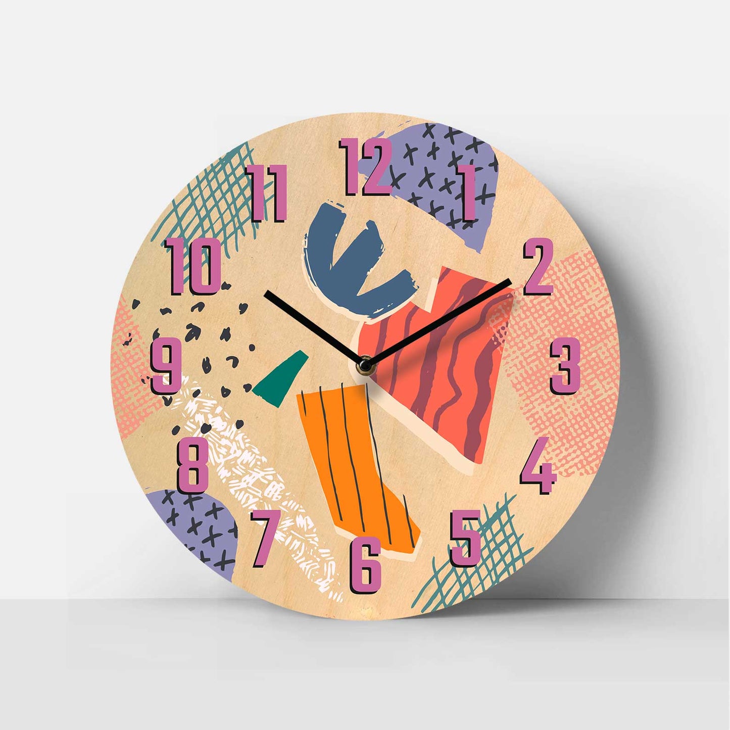 Patchwork Vibe Birch Clock