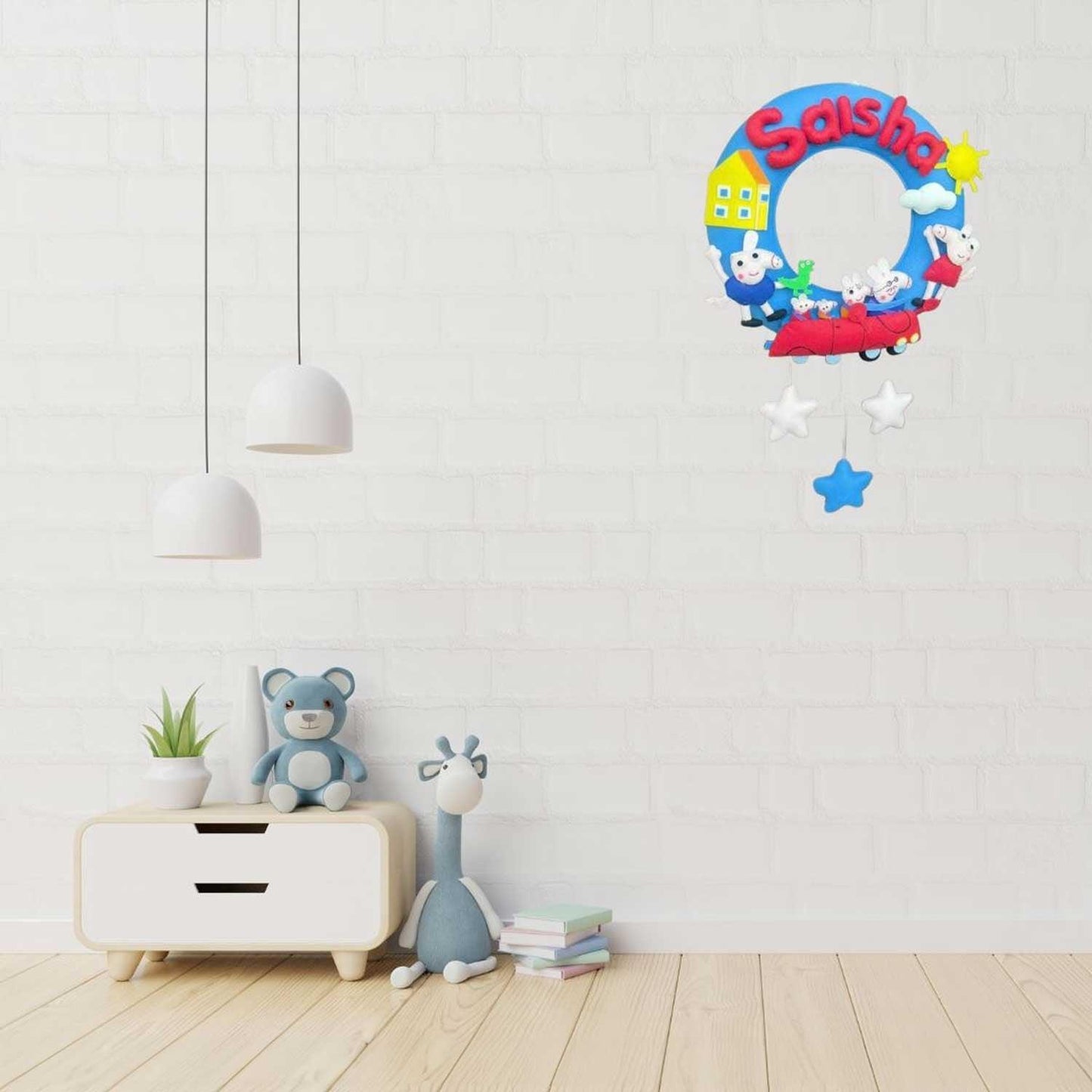 Peppa Paradise Felt Name Plate for Children - Housenama