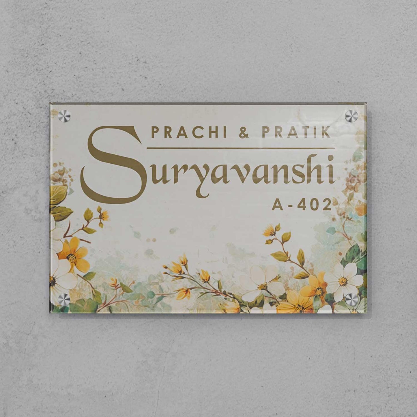 Petals & Whispers - Acrylic Name Plate - Housenama