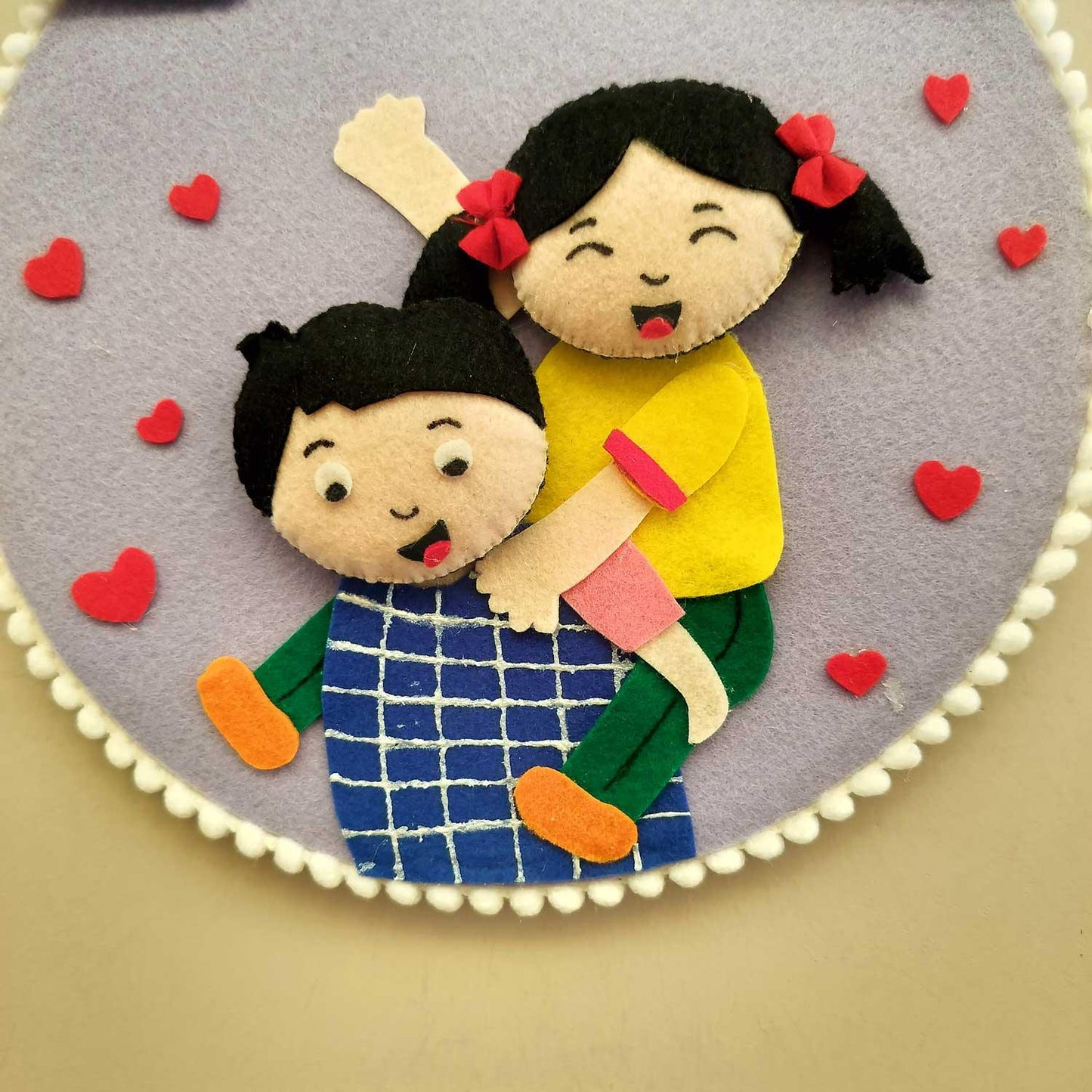 Piggyback Love - Felt Rakhi Wall Hanging