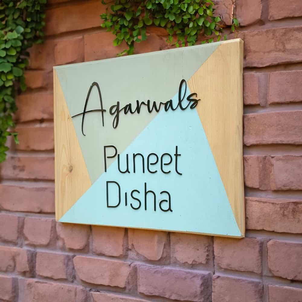 Pineteal - Modern Minimal Handcrafted Nameplate - Housenama