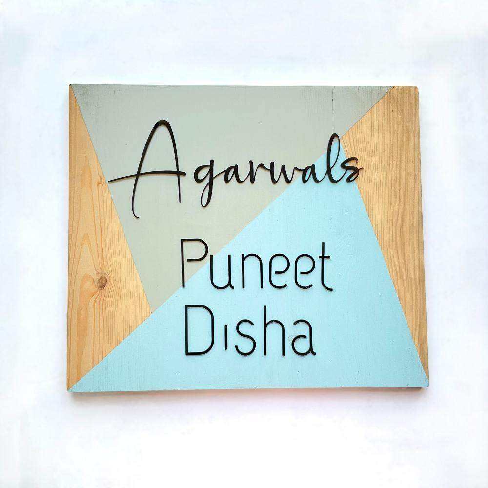 Pineteal - Modern Minimal Handcrafted Nameplate - Housenama