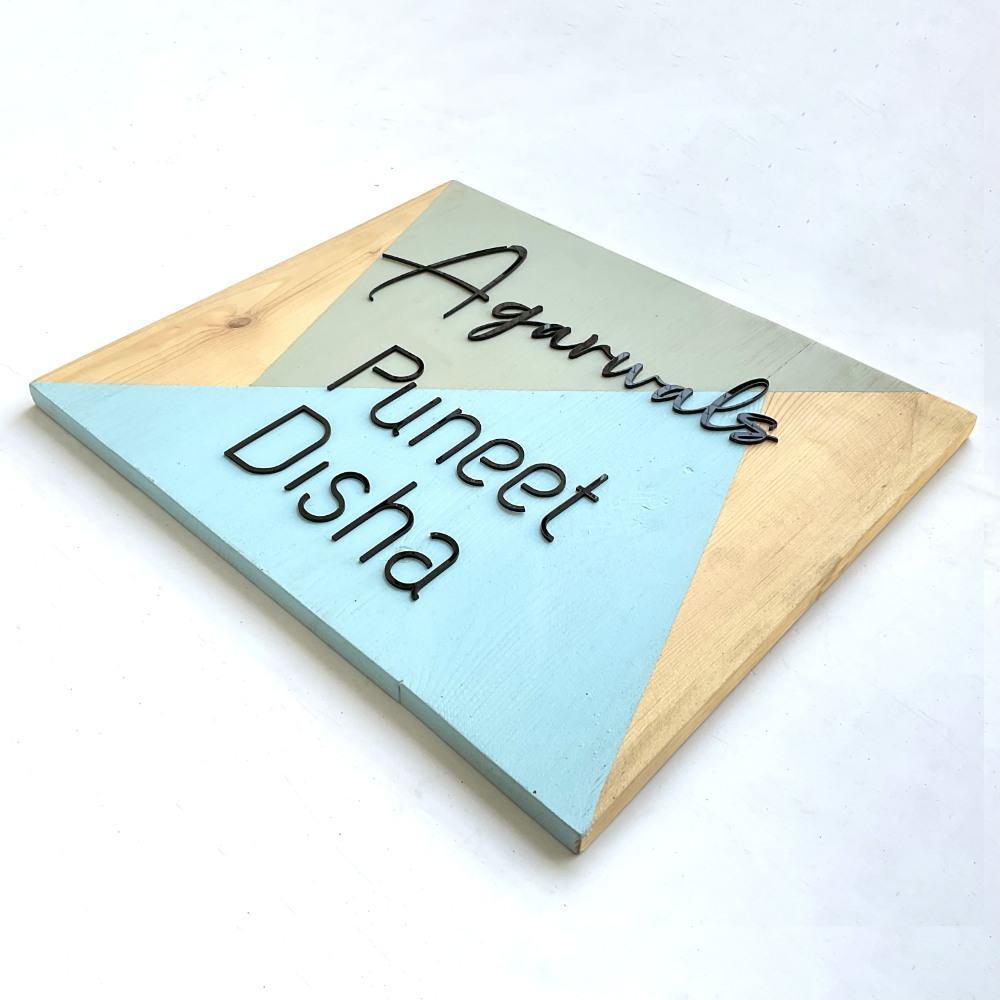 Pineteal - Modern Minimal Handcrafted Nameplate - Housenama