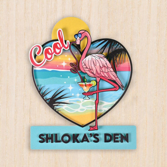 Pink Flamingo - Kids' Room Door Sign - Housenama