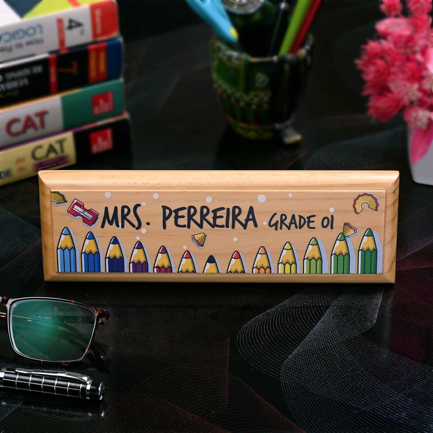 Professional Desk Name Plate for School Teachers - Housenama