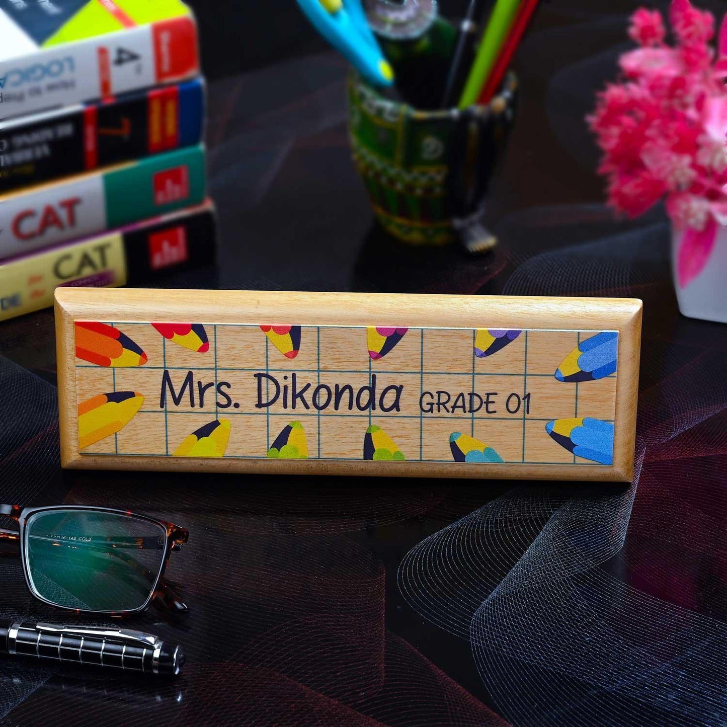 Professional Desk Name Plate for School Teachers - Housenama