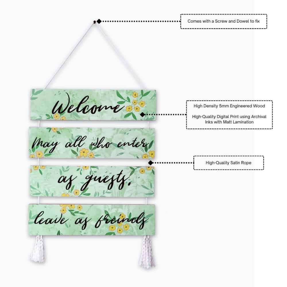 Welcome Sign - Leave as Friends