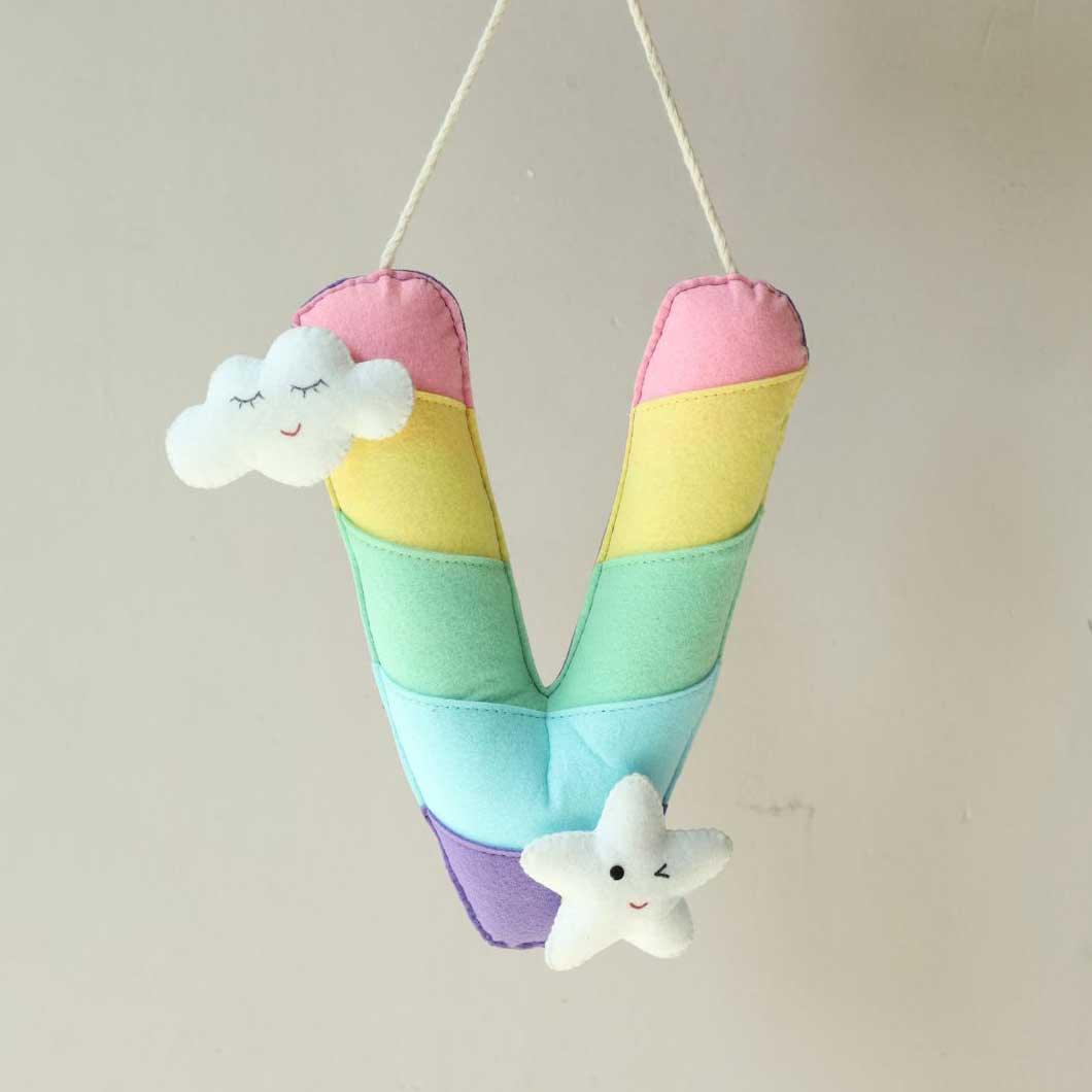 Rainbow Jumbo Letters - Customized Felt Monograms for Children