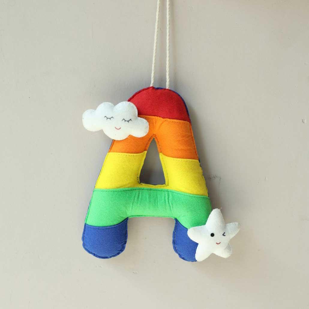 Rainbow Jumbo Letters - Customized Felt Monograms for Children