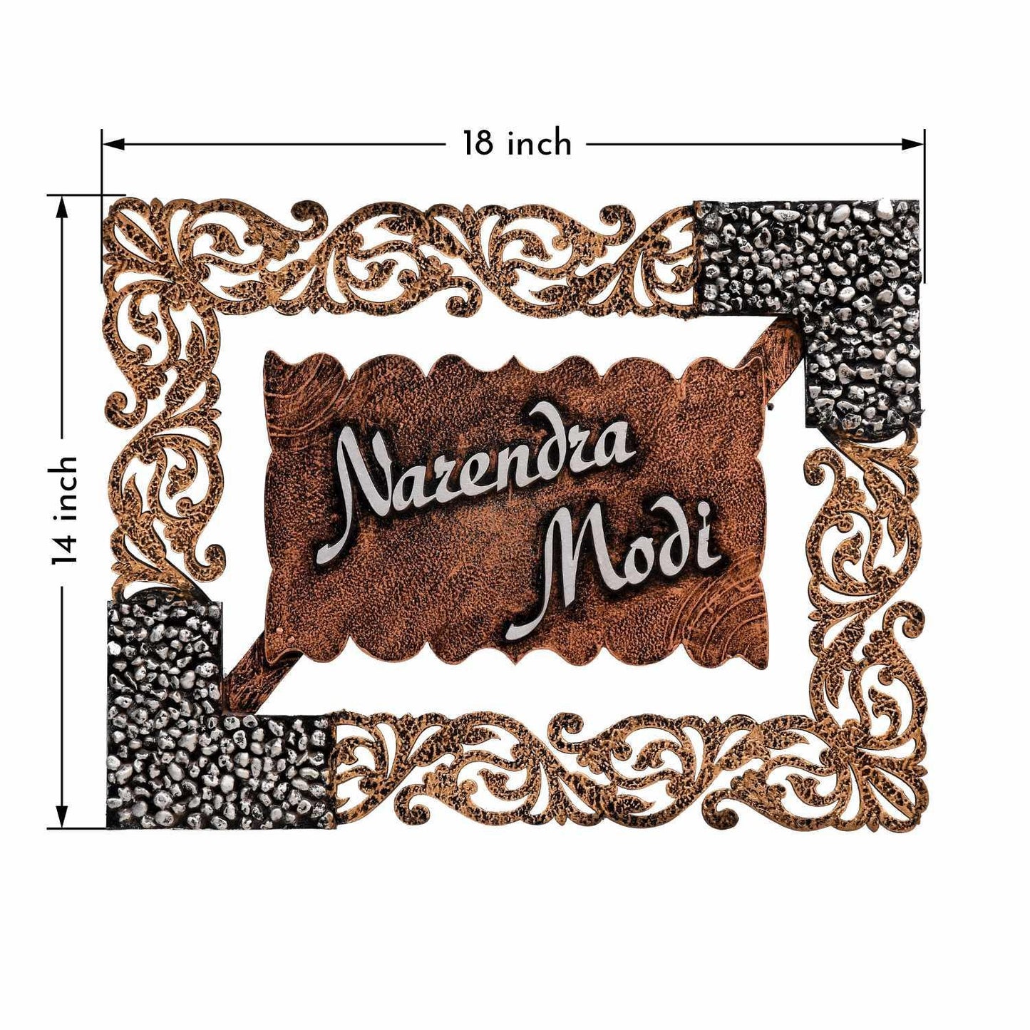 Rajat Lekha - Decorative Wooden Name Plate - Housenama