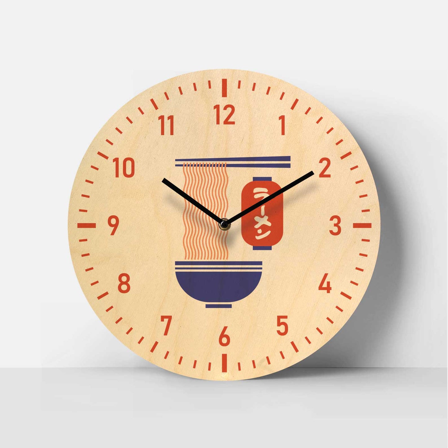 Ramen Time Birch Clock