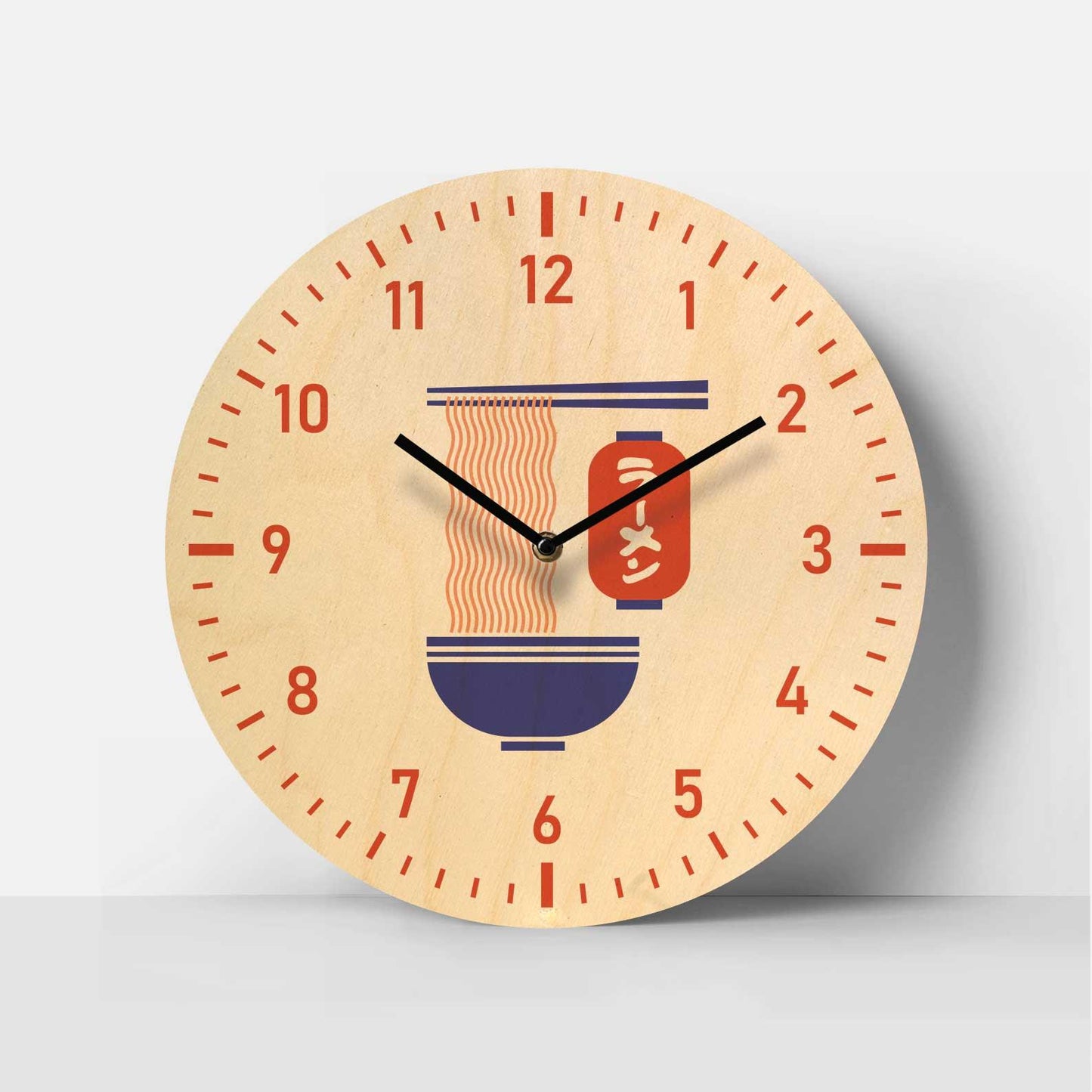 Ramen Time Birch Clock