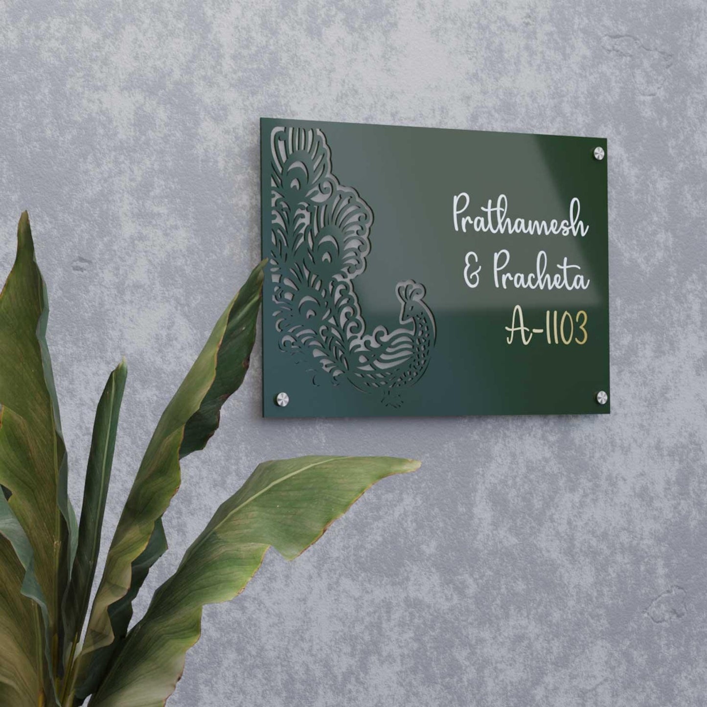 Raqs-E-Taus - Steel Name Plate - Housenama
