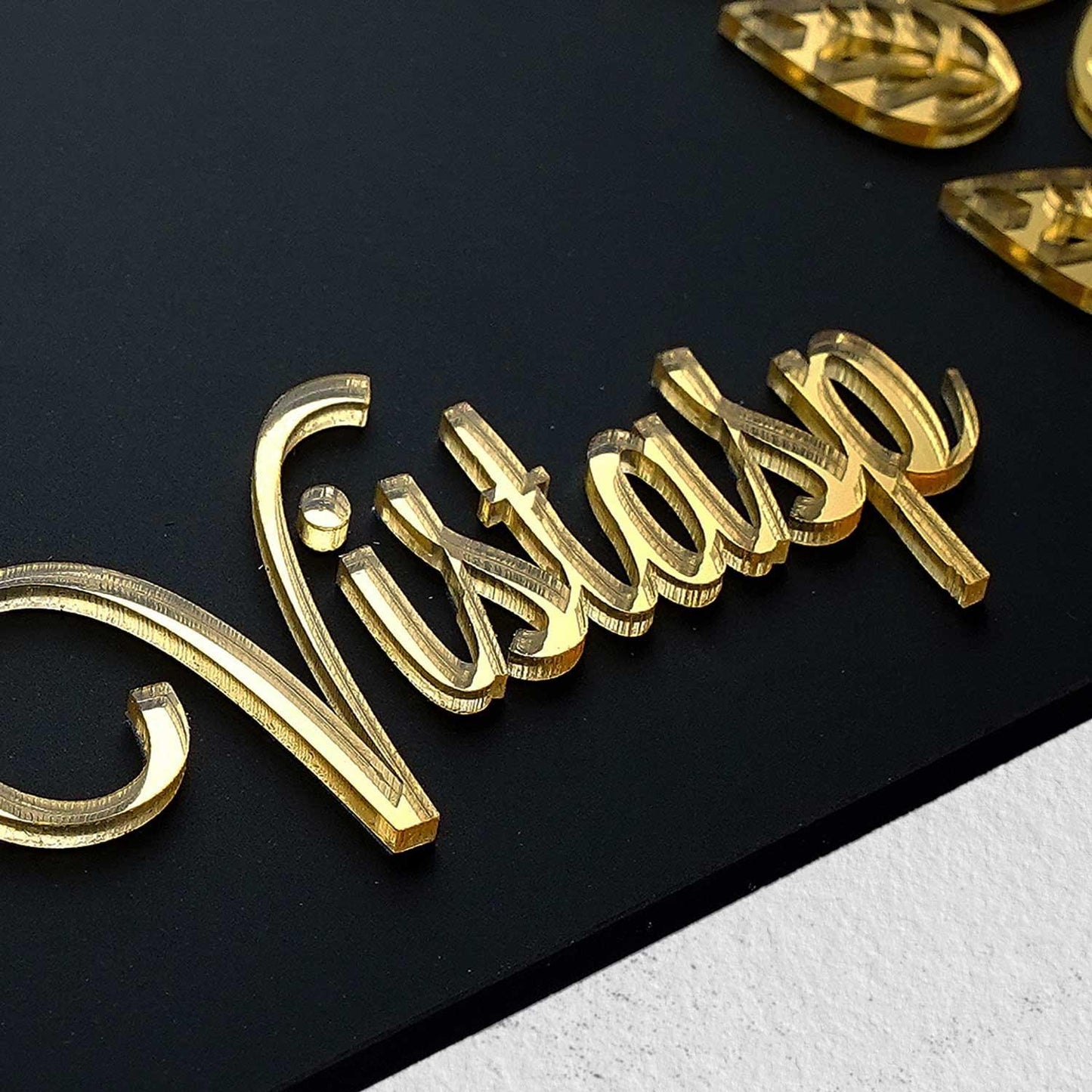 Rashi Vistasp - Acrylic Name Plate with Raised Lettering - Housenama