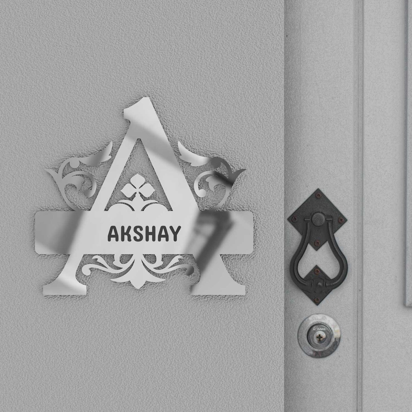 Regal Silver Monogram Nameplate - Housenama