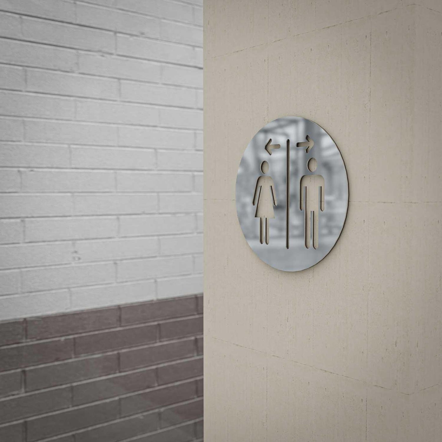 Restroom Sign with Directions - Housenama