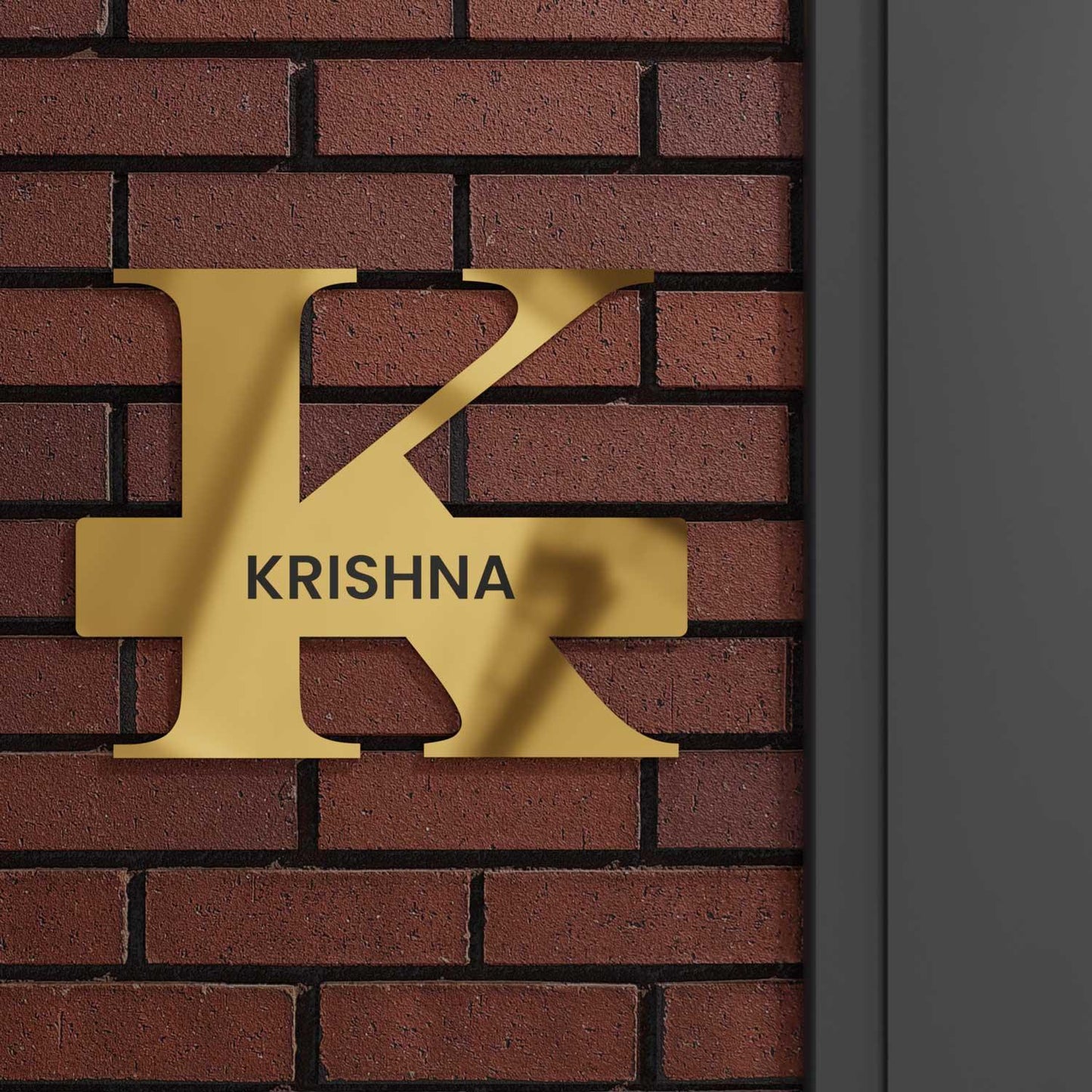 Roman Golden Monogram Nameplate - Housenama