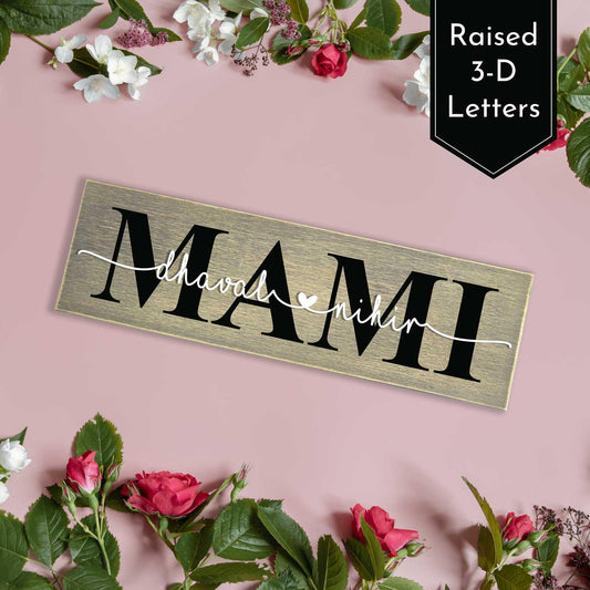 Rustic Wooden Nameplate for Aunt - Housenama