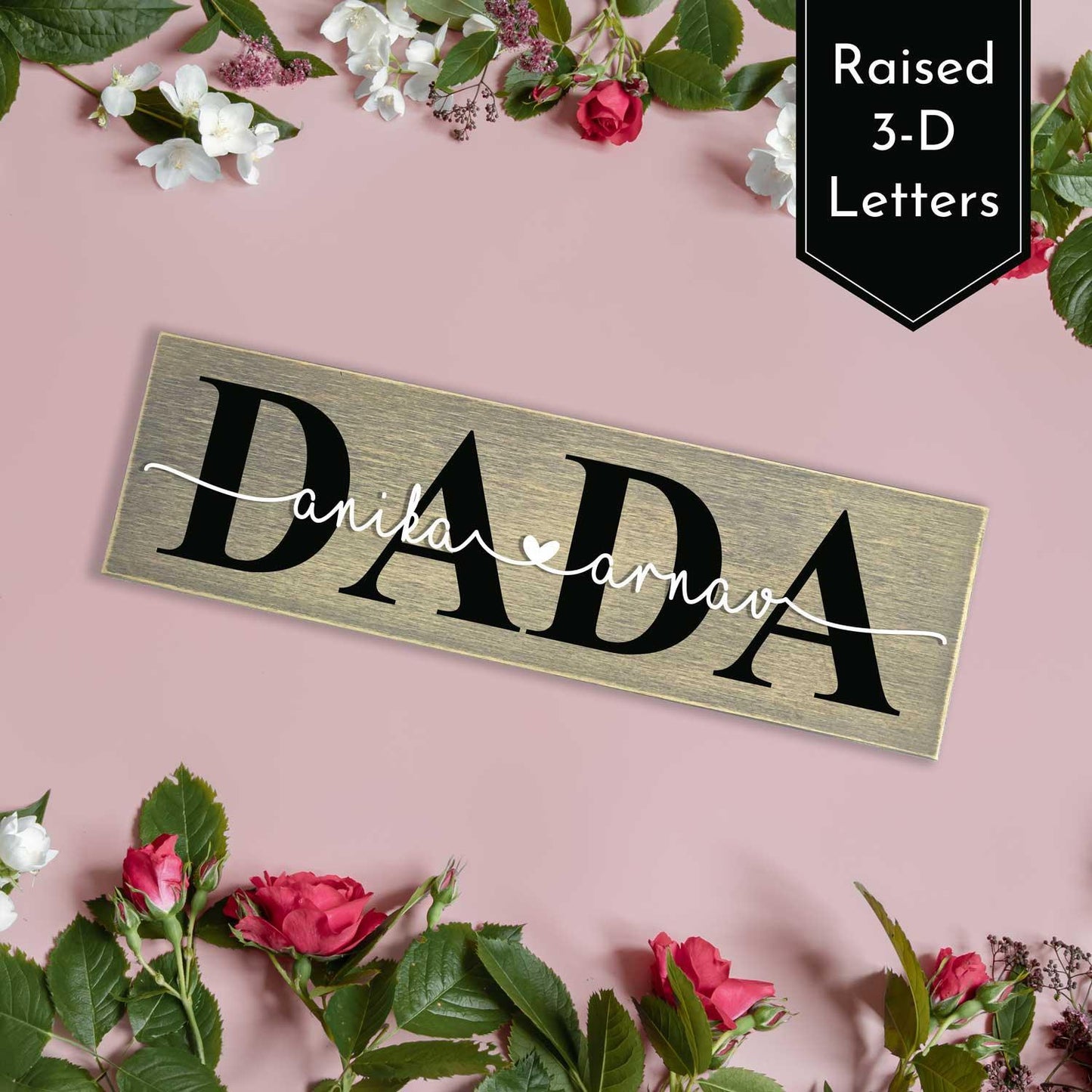 Rustic Wooden Nameplate for Grandpa - Housenama