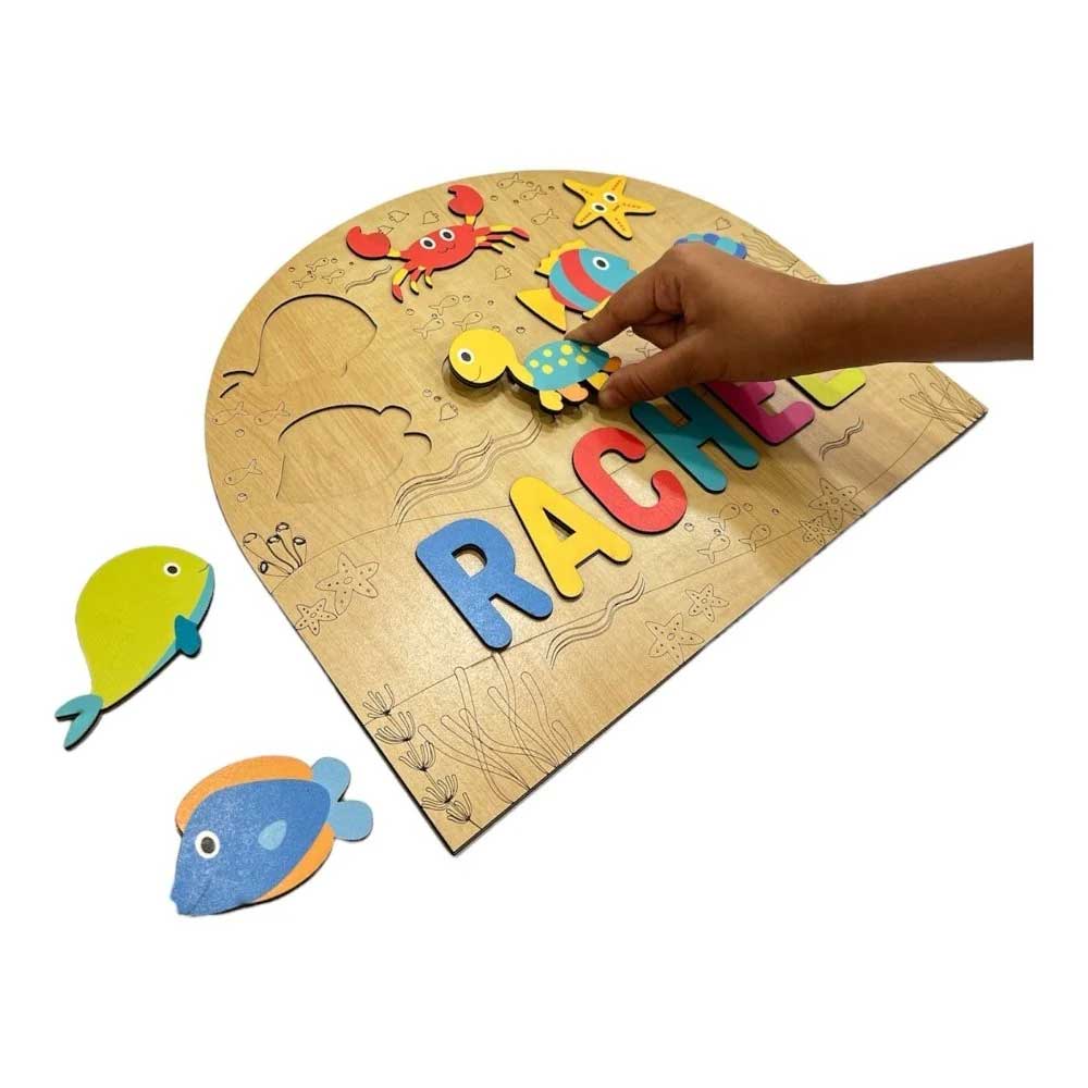 Personalised Wooden Name Puzzle - Sea Creatures