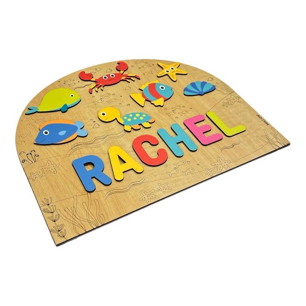 Personalised Wooden Name Puzzle - Sea Creatures
