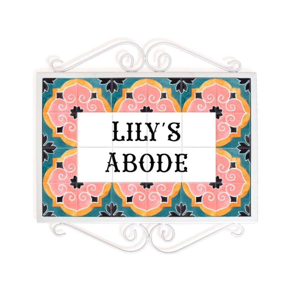 Splendor - Hand-Painted Metal Frame Name Plate - - Housenama