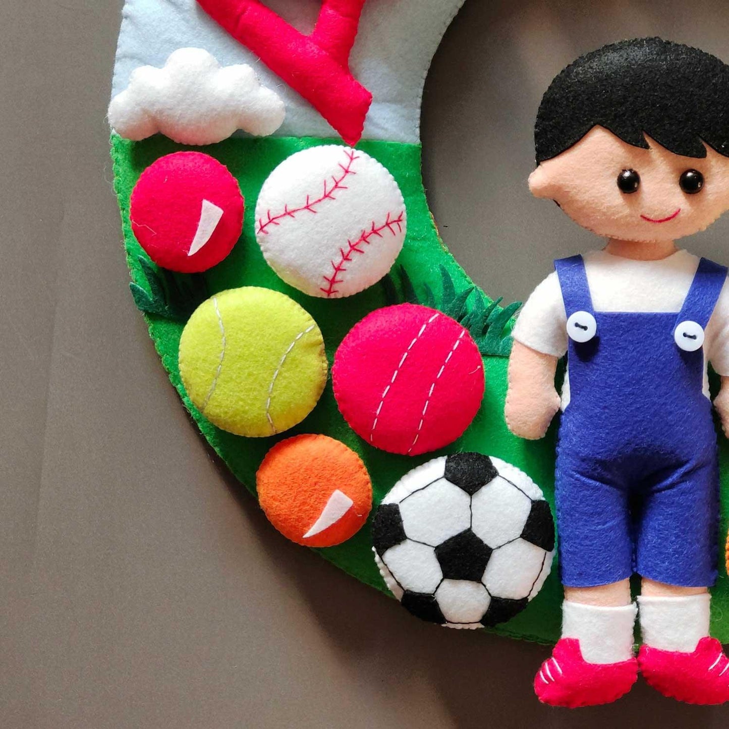 Personalized Felt Name Plate - Sports Theme