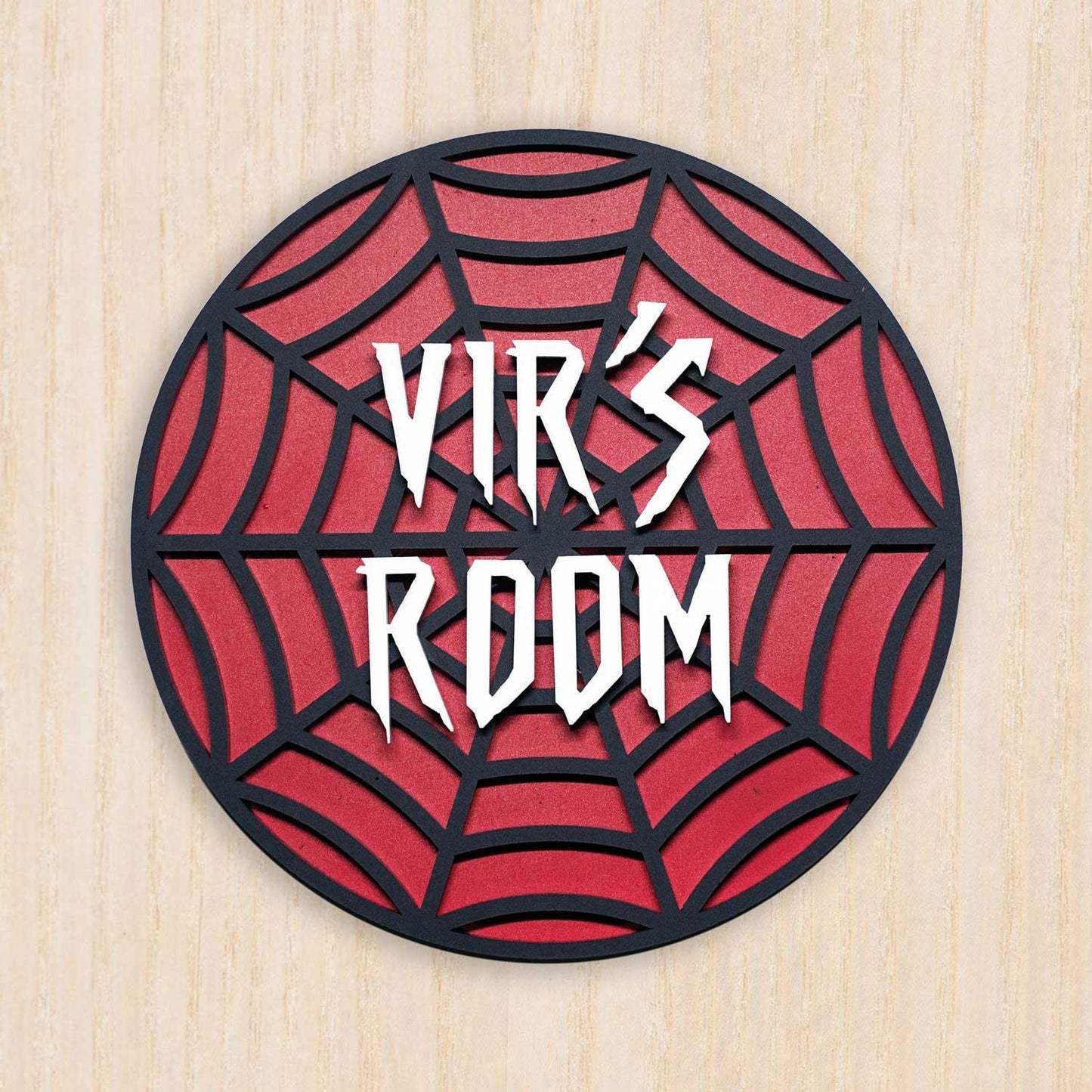 Superhero Spider Web - Kids' Room Door Sign - Housenama