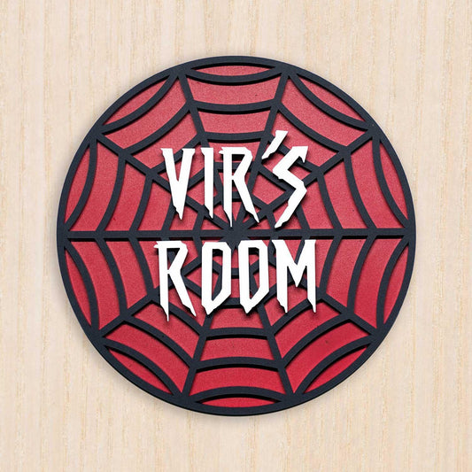 Superhero Spider Web - Kids' Room Door Sign - Housenama
