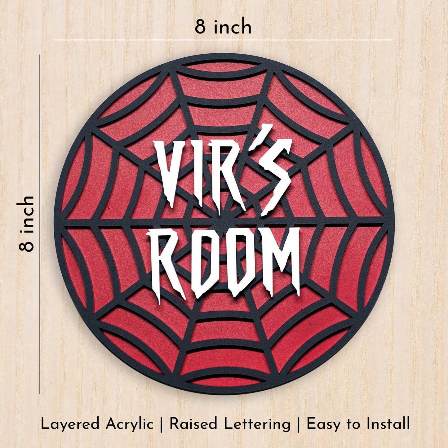 Superhero Spider Web - Kids' Room Door Sign - Housenama