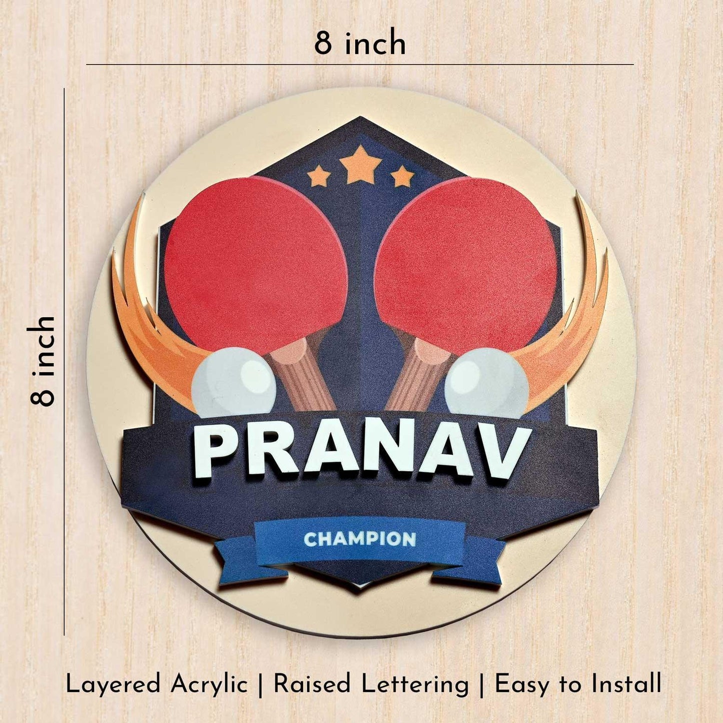 Table Tennis Champ - Kids' Room Door Sign - Housenama