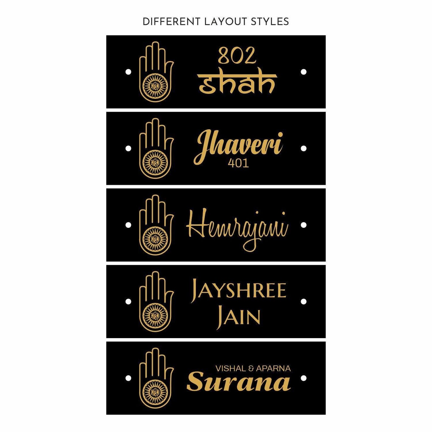 Teak Float Name Plate - Ahimsa - Housenama