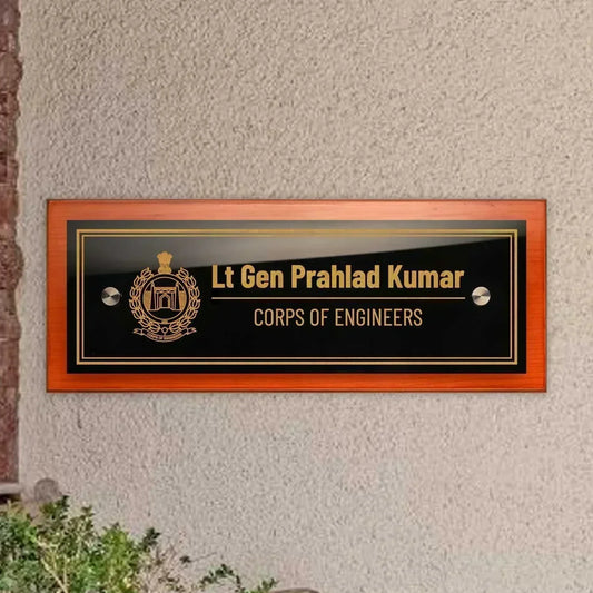 Teak Float Name Plate - Corps of Engineers